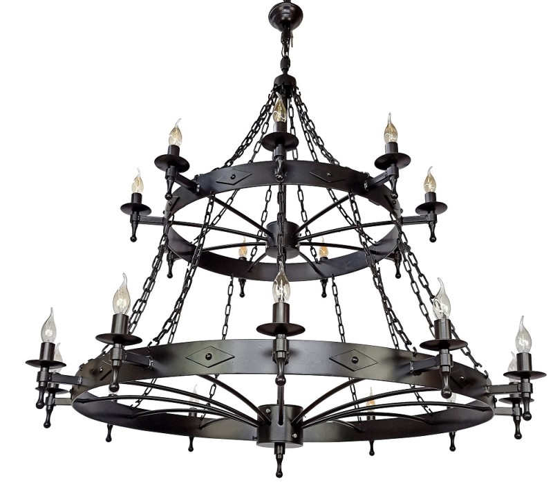Two-Tier Metal Chandelier (70 + 110 cm) - Crafdeco