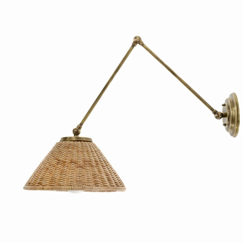 Kinkiet mosiężny wiklinowy, Crafdeco