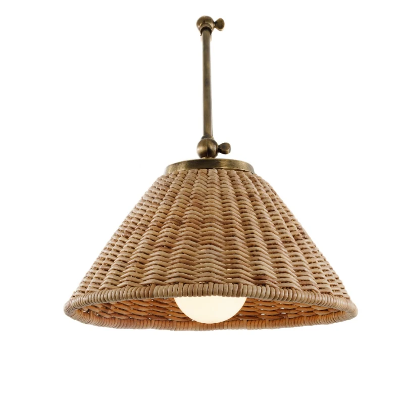 Kinkiet mosiężny wiklinowy, Crafdeco