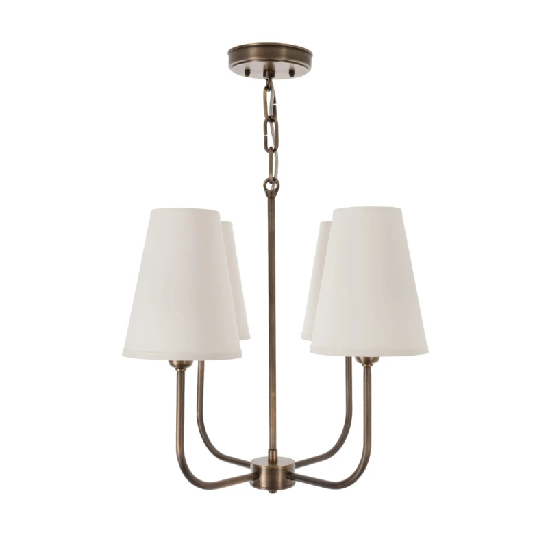 Lampa mosiężna Liora, biały abażur Crafdeco