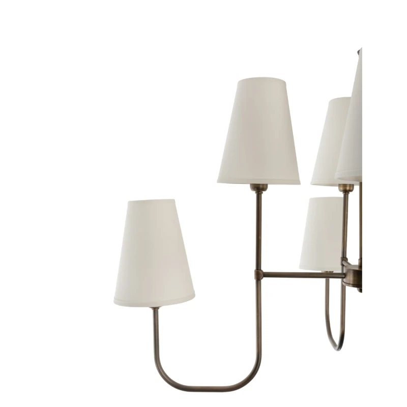 Eliora Brass Lamp, white lampshade,Crafdeco