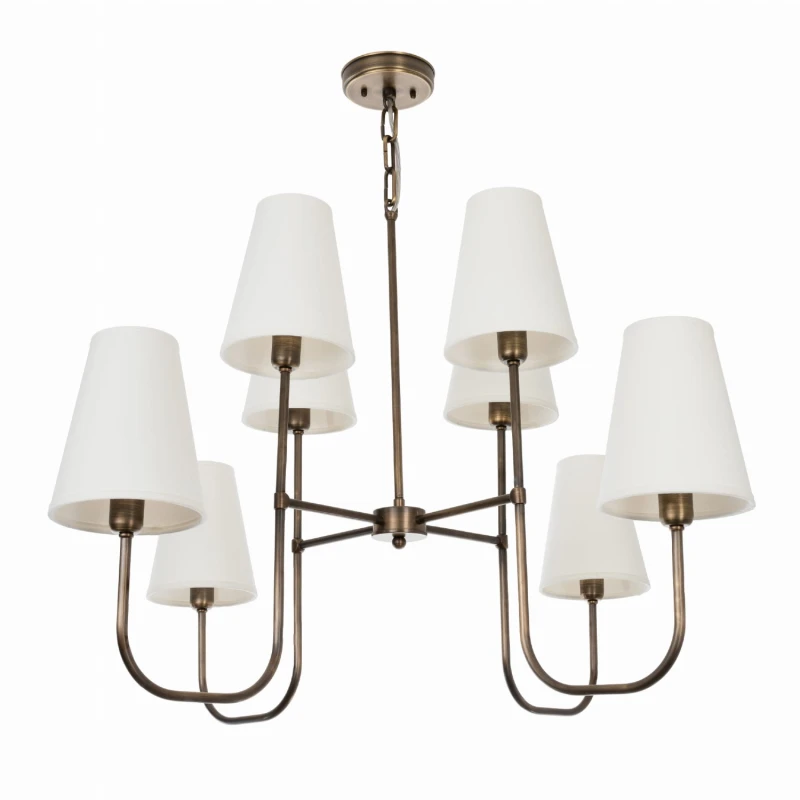 Eliora Brass Lamp, white lampshade,Crafdeco