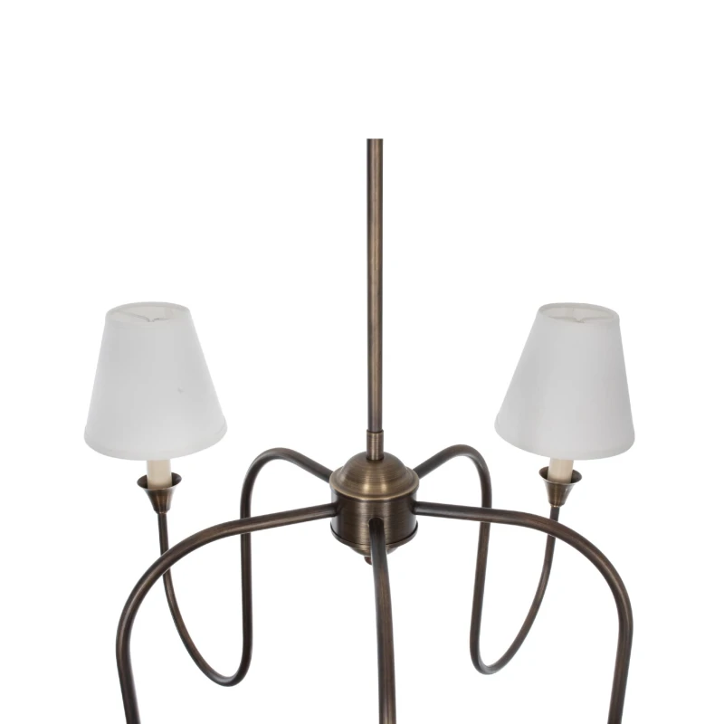 Lampa mosiężna Verona, biały abażur-Crafdeco
