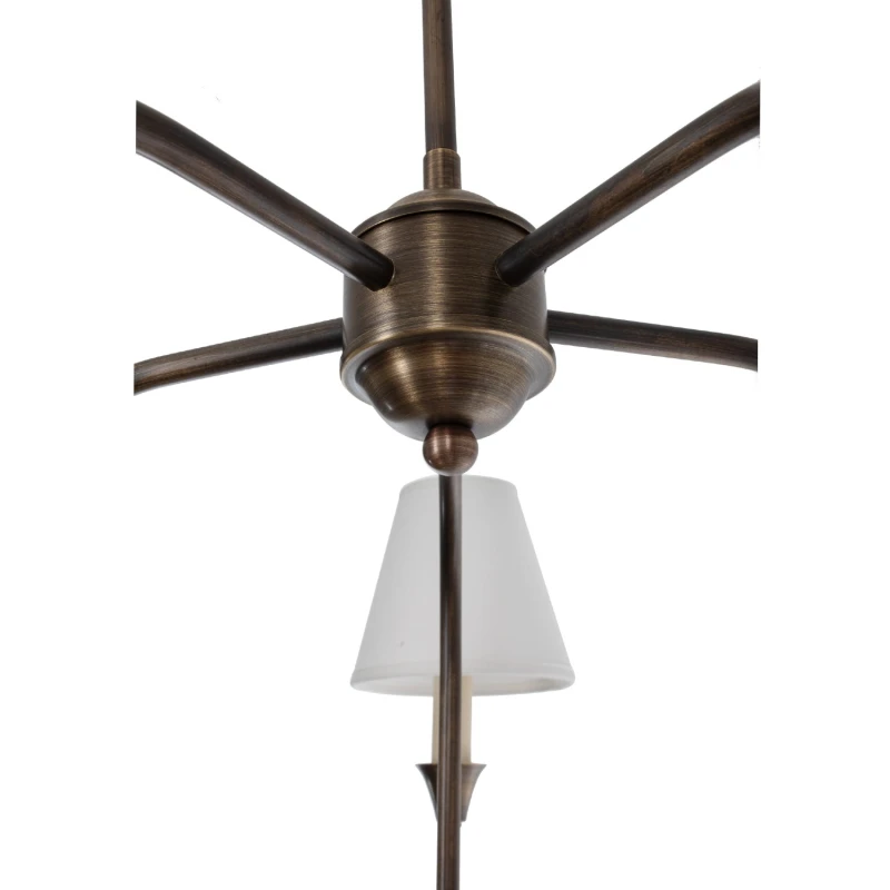 Lampa mosiężna Verona, biały abażur-Crafdeco