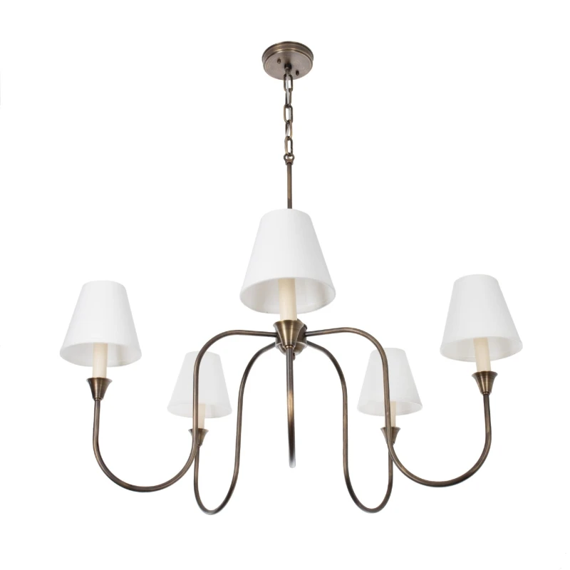 Lampa mosiężna Verona, biały abażur-Crafdeco
