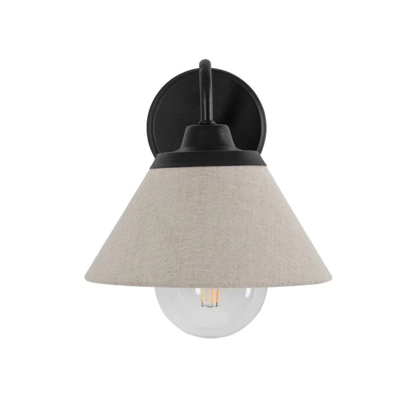 NILO wall lamp, black linen shade