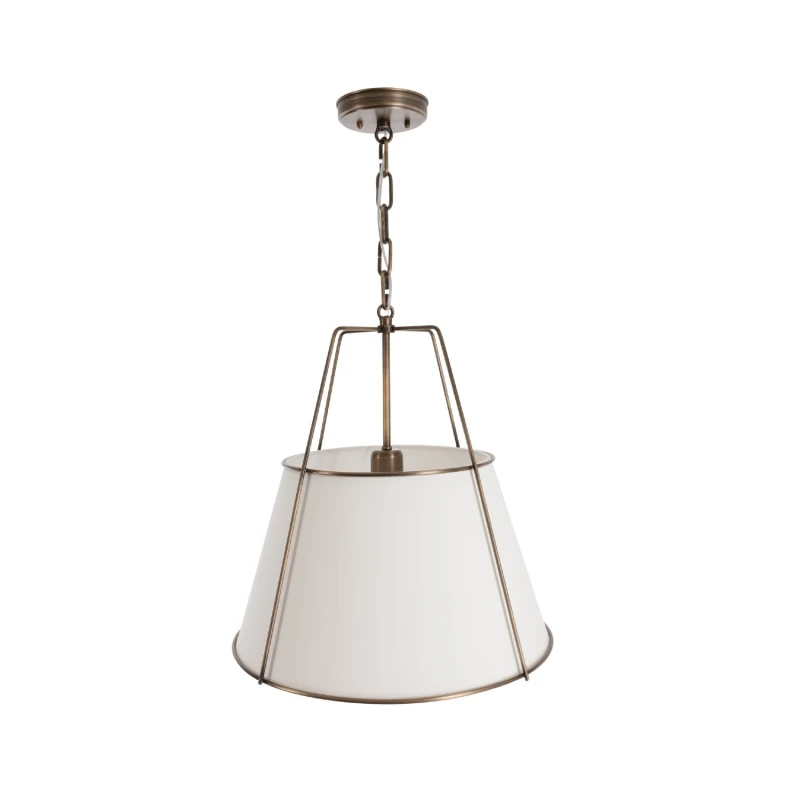 Lampa Amber mosiężna z białym abażurem