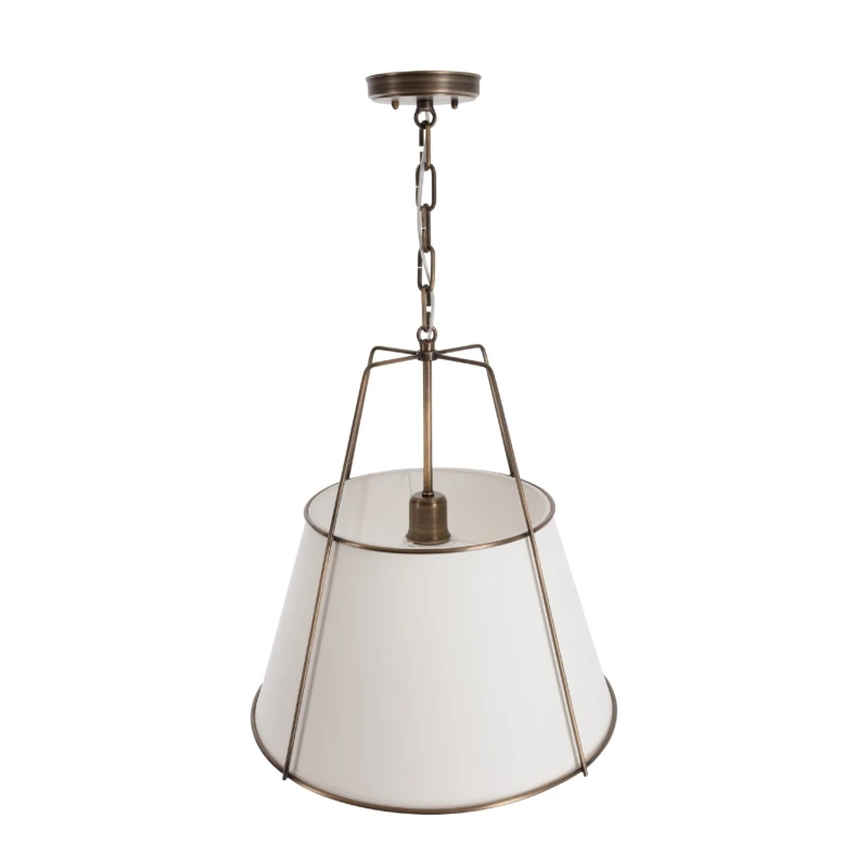 Lampa Amber mosiężna z białym abażurem