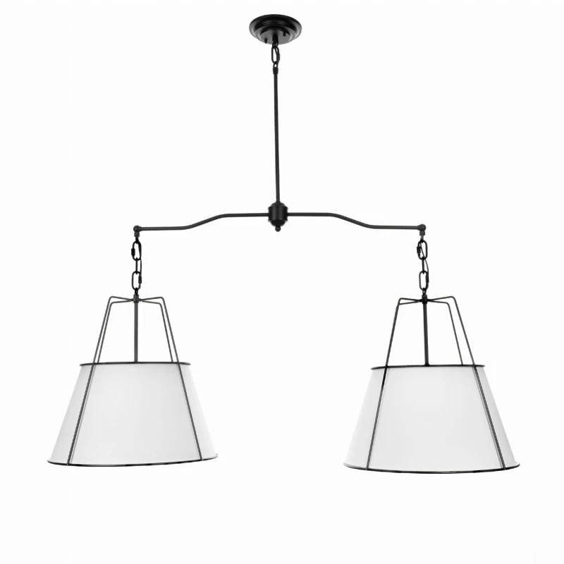 Lampa Amber Twin czarna- biały abażur