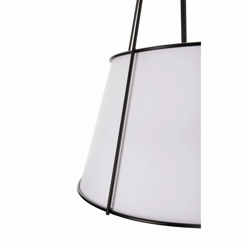 Lampa Amber Czarna- biały abażur