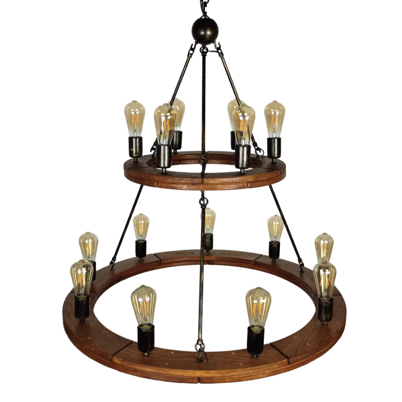 Two-Tier Rustic Chandelier 50 + 90 - Crafdeco