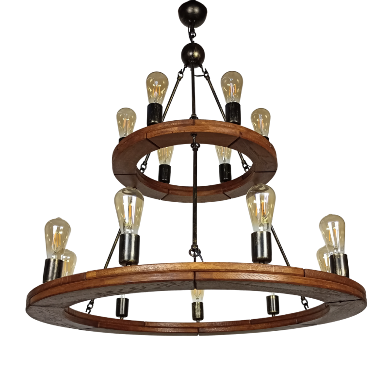 Two-Tier Rustic Chandelier 50 + 90 Crafdeco