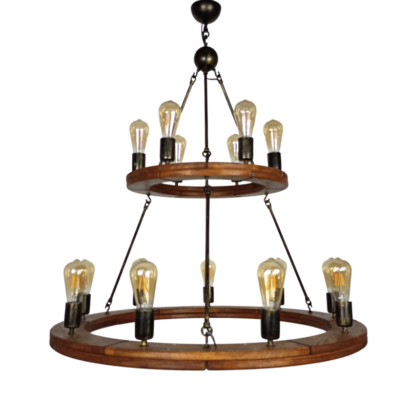 Two-Tier Rustic Chandelier 50 + 90 - Crafdeco