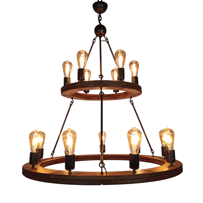 Two-Tier Rustic Chandelier 50 + 90- Crafdeco