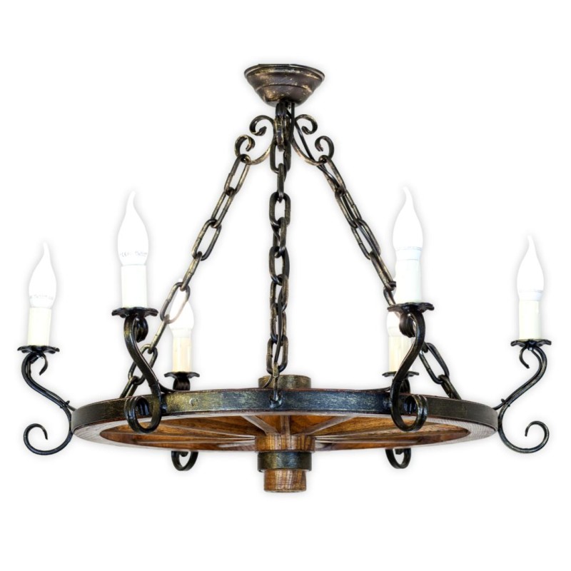 Rustic Chandelier Circle 60 6s