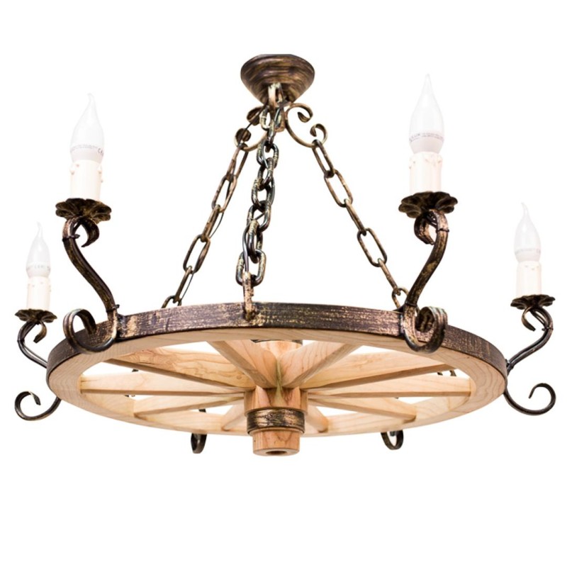 Rustic Chandelier Circle 60 6s – Clear