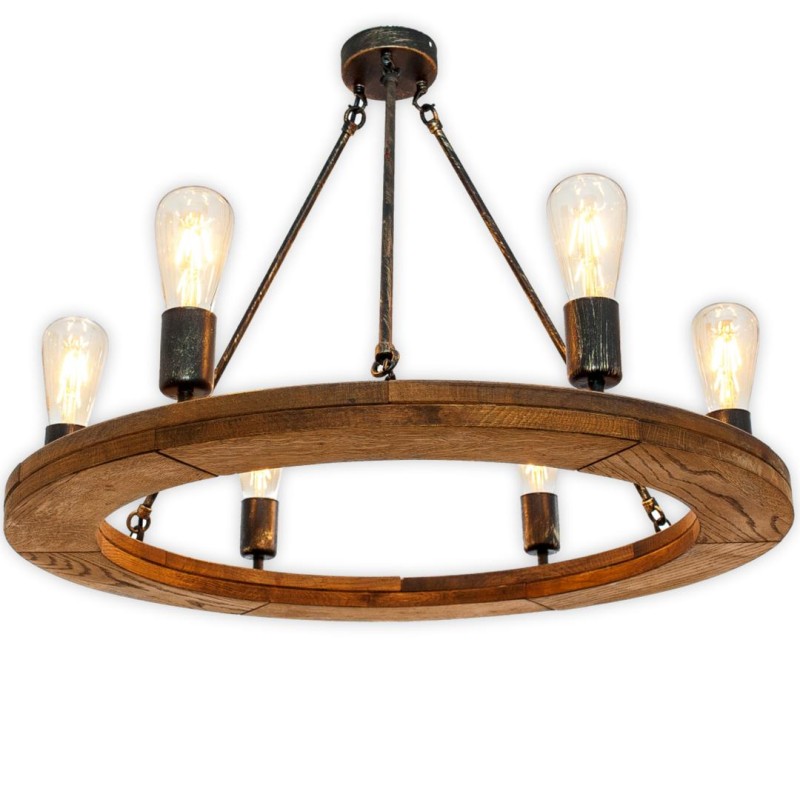 Rustic Chandelier Circle 70 6z, Crafdeco