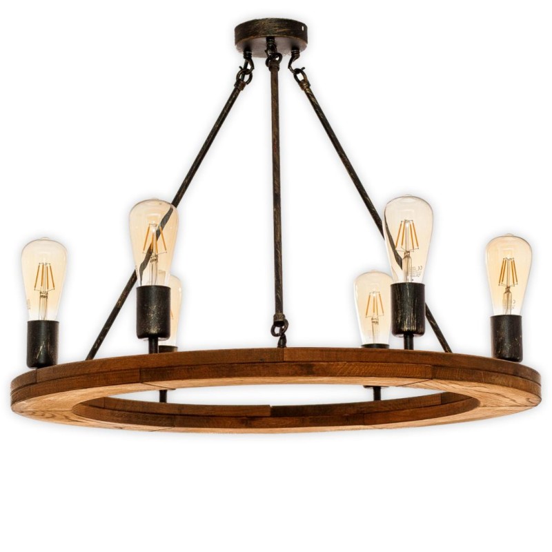 Rustic Chandelier Circle 70 6z, Crafdeco
